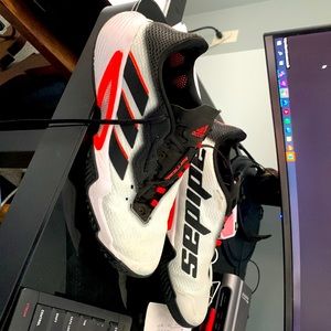 Tennis shoes, Adidas Barricades, size 11, light use. Treads are good.